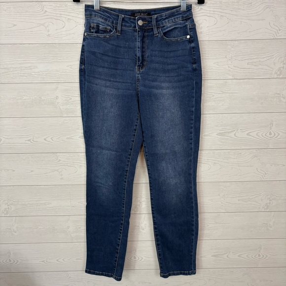 Judy Blue Dark Wash High Rise Boyfriend Jeans Size 5/27 - Picture 1 of 9